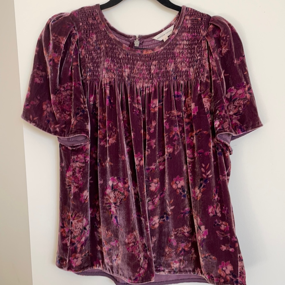 Rebecca Taylor sz 4 velvet blouse